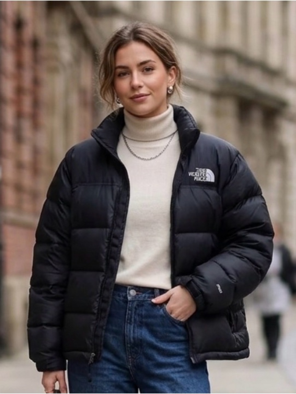 The North Face 700 Down Puffer Jacket Black Women's Oversized vintage